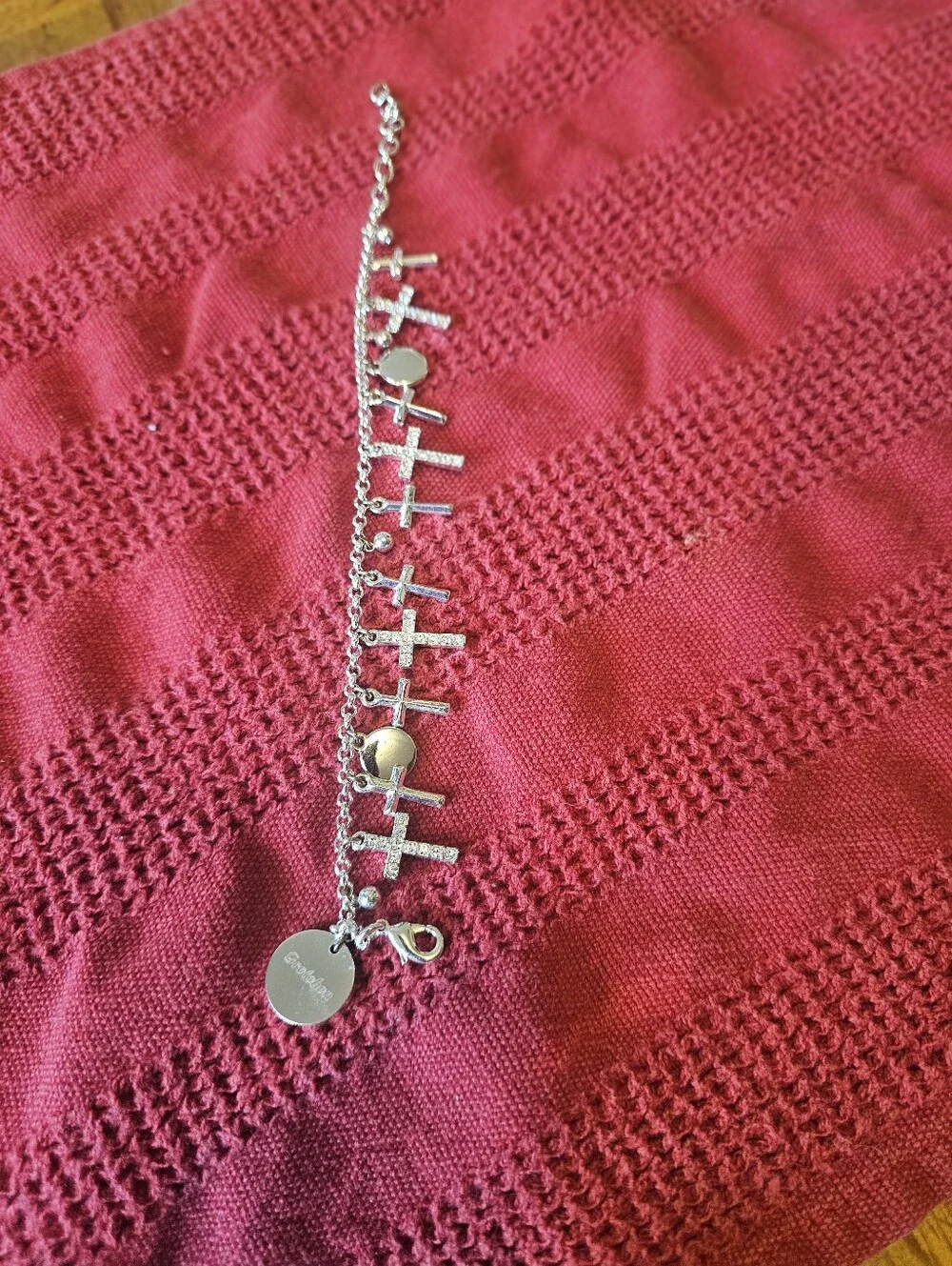 Silver Cross Charm Bracelet